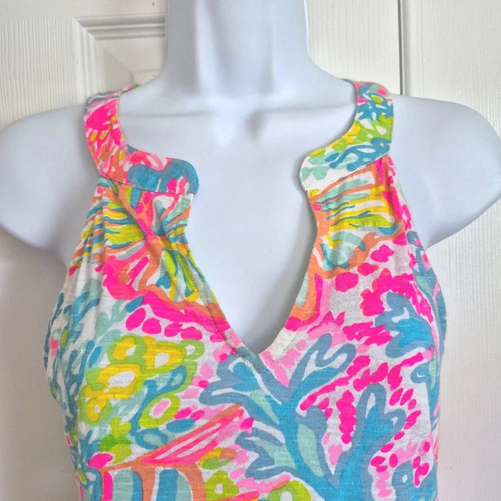 Lily Pulitzer Arya top multicolor‎ sleeveless beachy women's XS - Picture 5 of 10